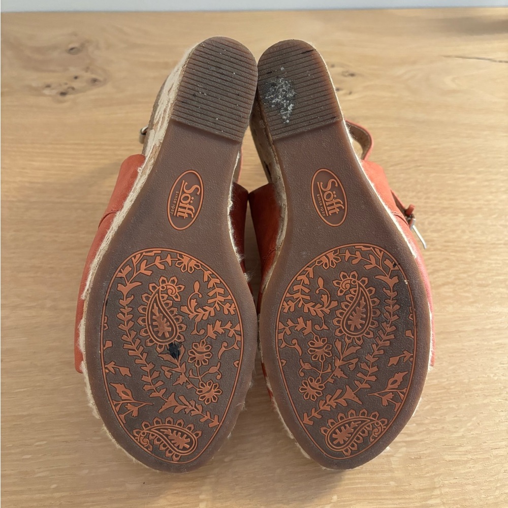 Sofft Coral Leather Wedge Sandals 9 - Picture 4 of 4